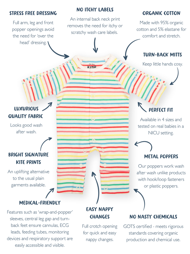 My First Sleepsuit Rainbow Stripe