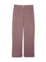 Evershot wide leg twill trousers mocha