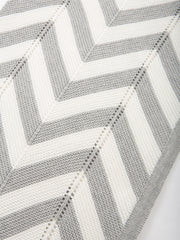 Chevron knit blanket grey marl