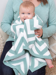 Chevron knit blanket soft spruce