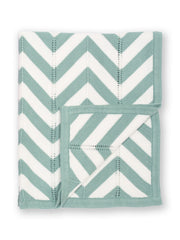 Chevron knit blanket soft spruce