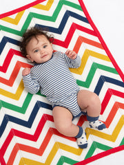 Chevron knit blanket rainbow