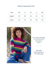 Trigon turtle neck knit top rainbow