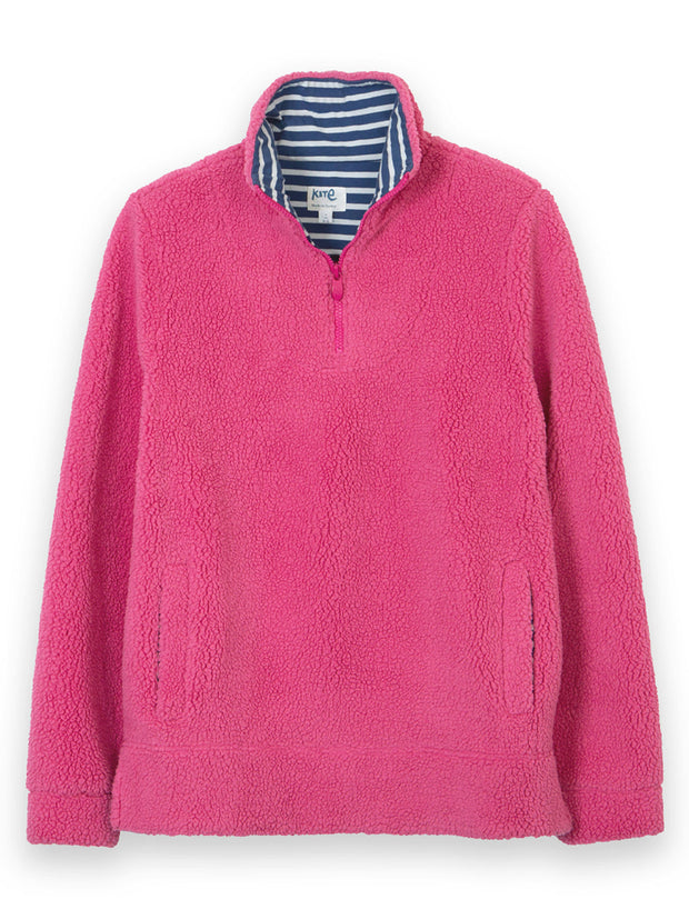 Purbeck 1/4 zip teddy fleece blush