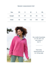 Purbeck 1/4 zip teddy fleece blush