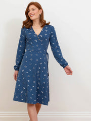 Highcliffe jersey wrap dress forage floral