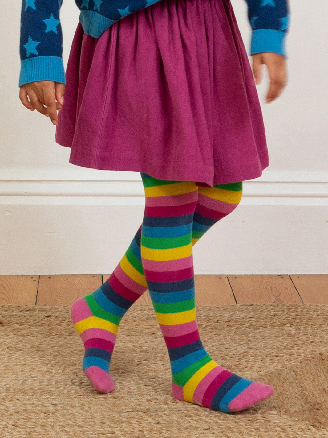 Rainbow striped tights hotsell