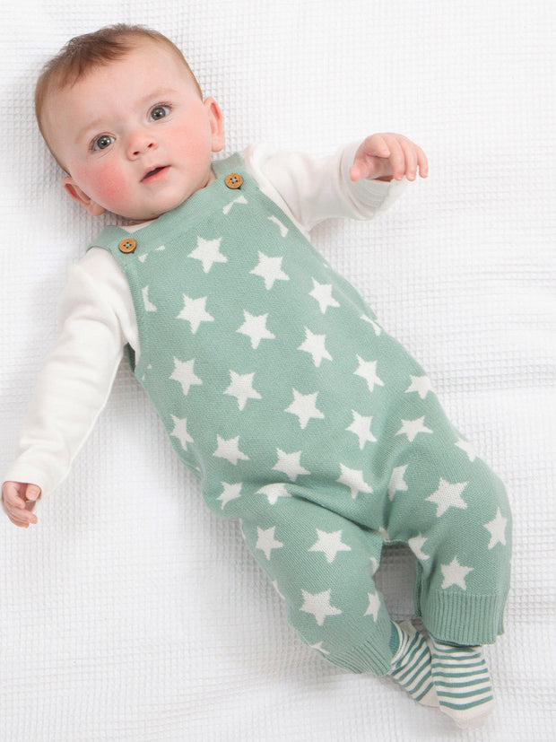 Star knit dungarees