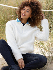 Purbeck 1/4 zip teddy fleece ecru