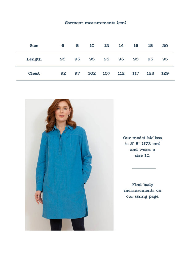 Mapperton cord dress French blue