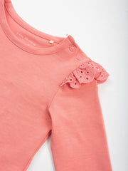 Broderie bodysuit salmon