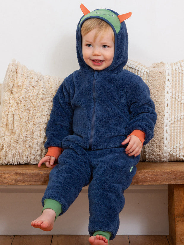 Huggle bub fleece onesie navy