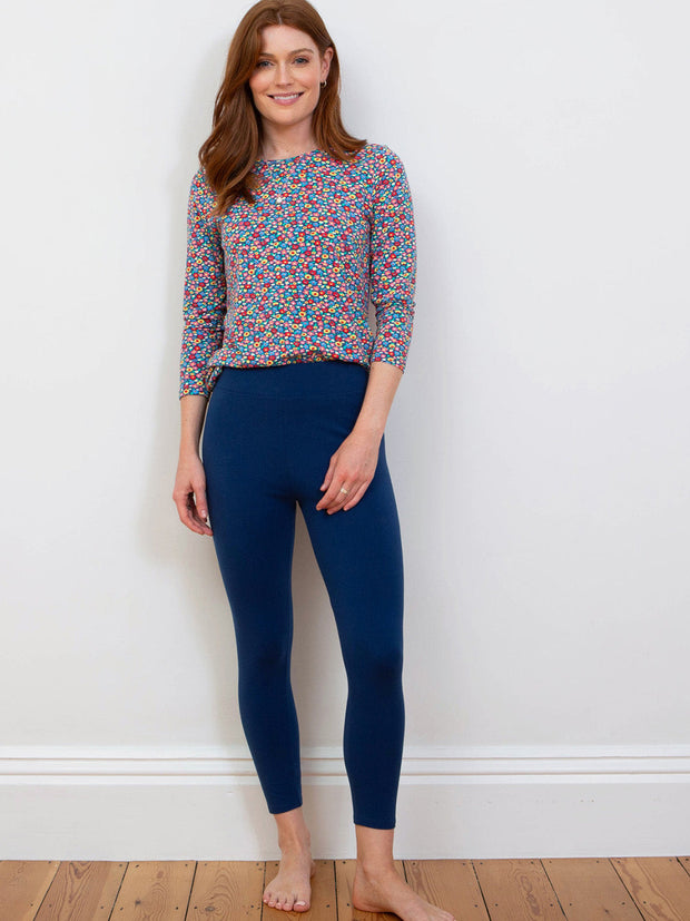 Tarrant 3/4 sleeve jersey top meadow ditsy bright