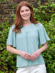 Netherhay muslin blouse soft aloe