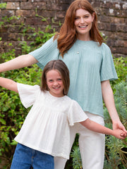 Netherhay muslin blouse soft aloe