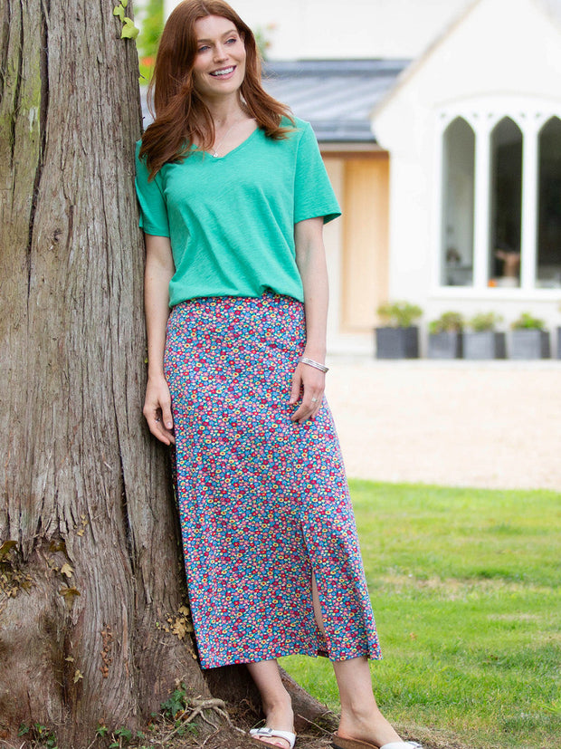 Middlemarsh jersey skirt meadow ditsy bright