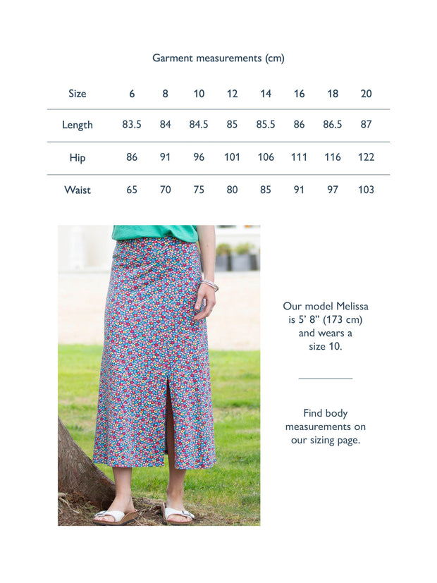 Middlemarsh jersey skirt meadow ditsy bright