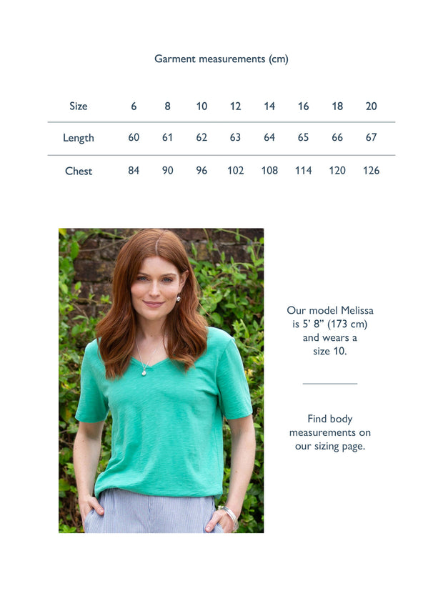 Sandford V-neck slub jersey t-shirt  cress