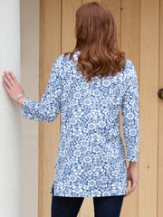 Symondsbury 3/4 sleeve jersey tunic full bloom