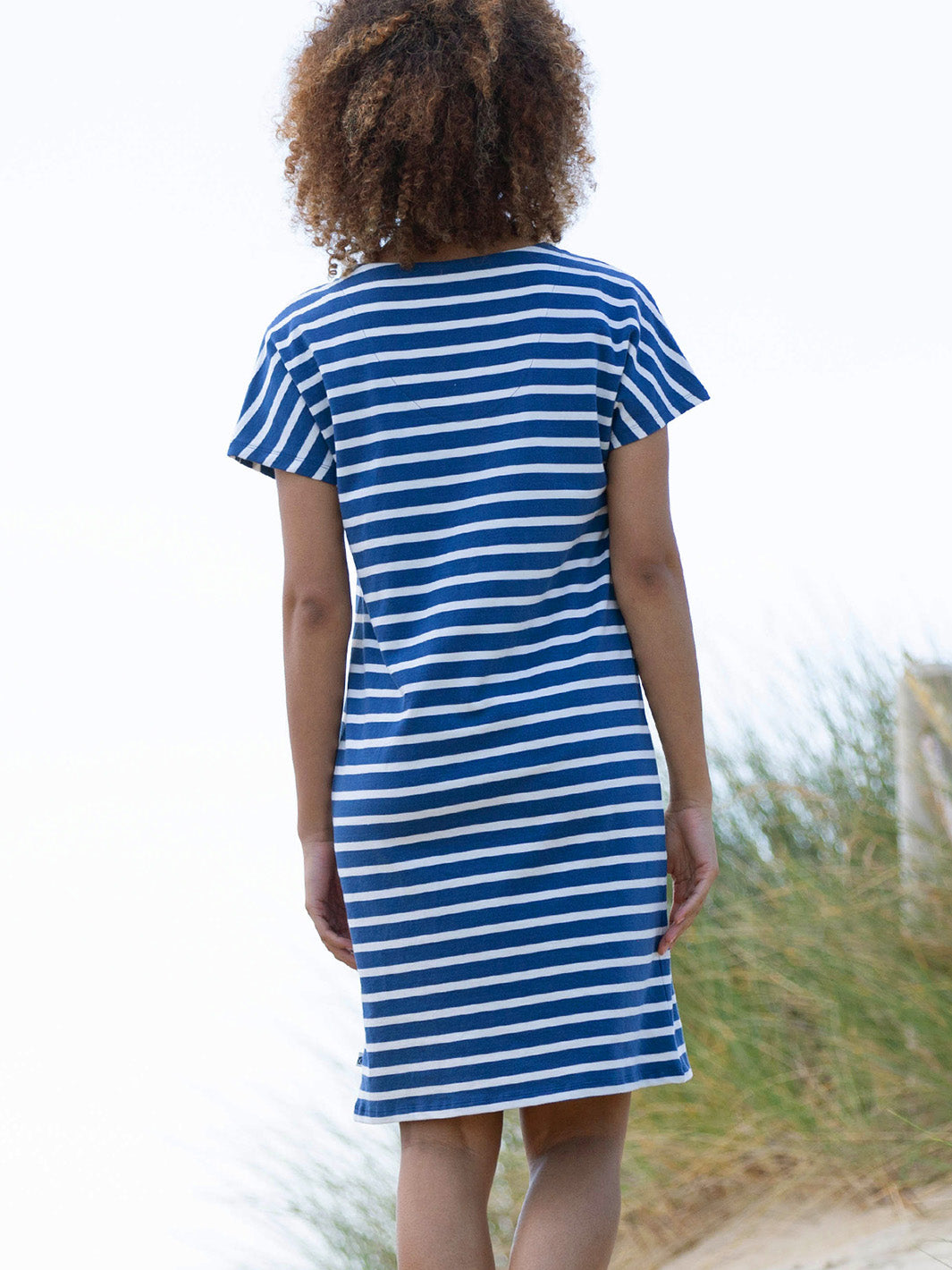 Alum Jersey Dress Navy Stripe