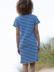 Alum jersey dress navy stripe