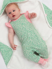 Dinky ditsy dungarees mint