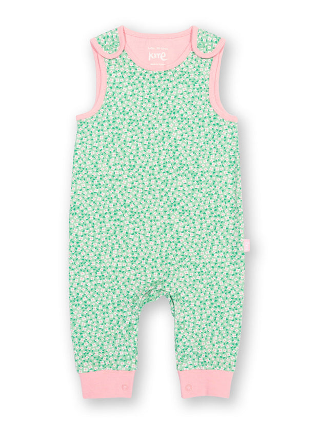 Dinky ditsy dungarees mint