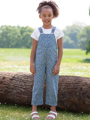 Dinky ditsy dungarees navy