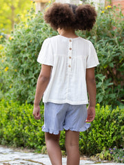 Ticking frill shorts