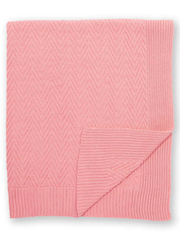 Heirloom knit blanket dusky pink