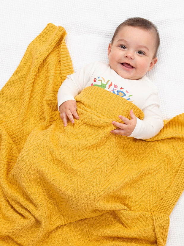 Heirloom knit blanket ochre