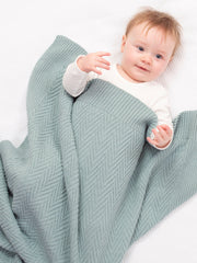 Heirloom knit blanket soft thyme