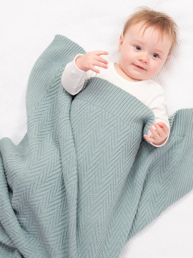Heirloom knit blanket soft thyme