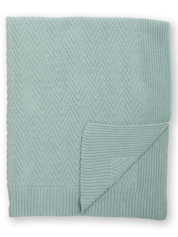 Heirloom knit blanket soft thyme