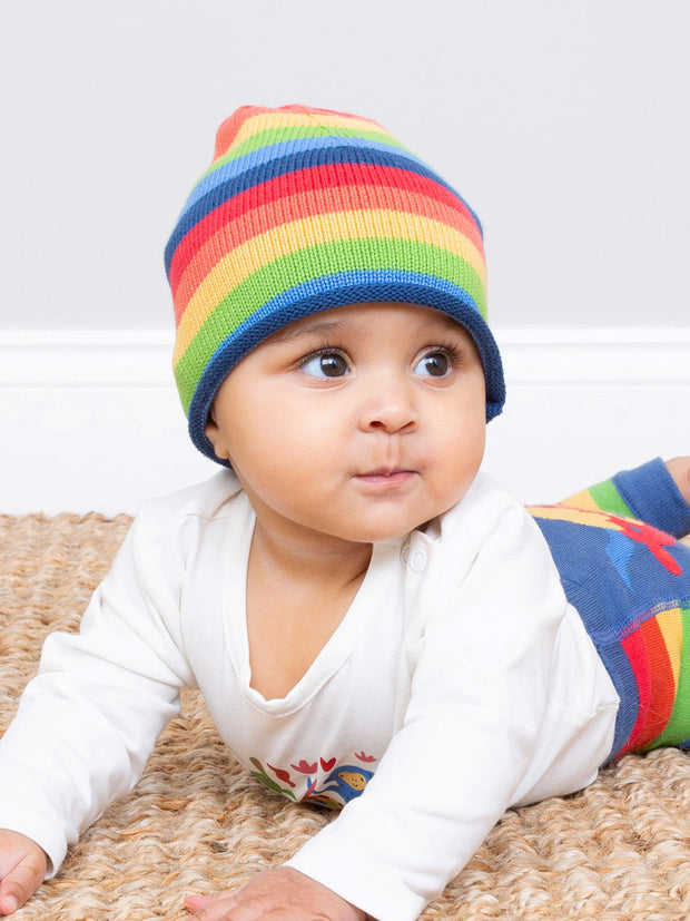 Rainbow knit hat