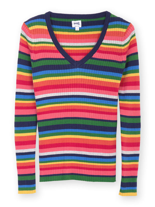Trigon V-neck knit top