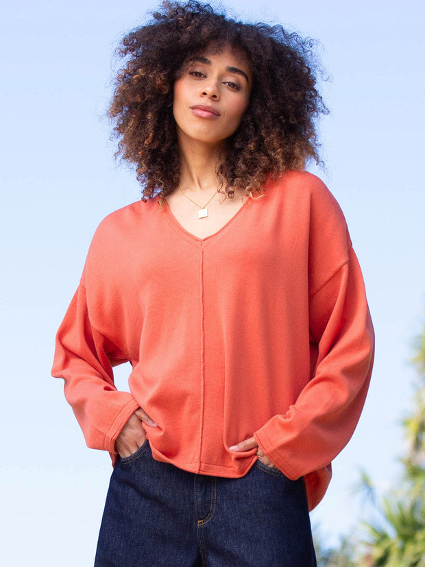 Loscombe knit jumper burnt orange
