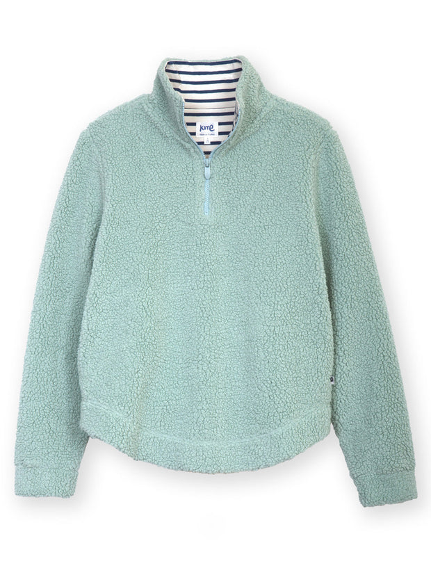 Purbeck 1/4 zip teddy fleece soft thyme