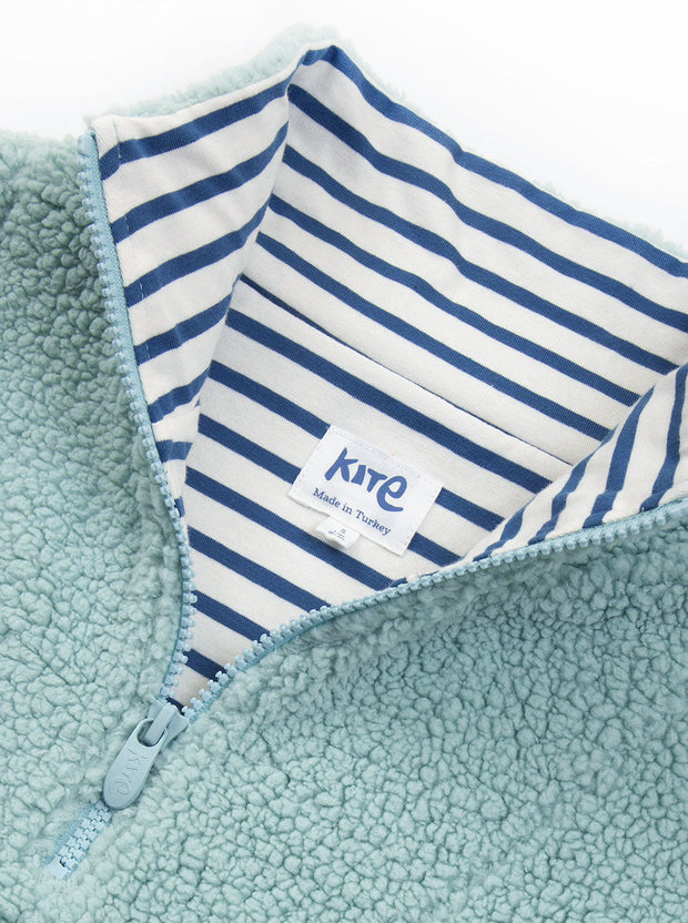 Purbeck 1/4 zip teddy fleece soft thyme