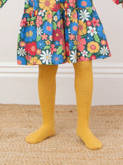 Cable tights ochre