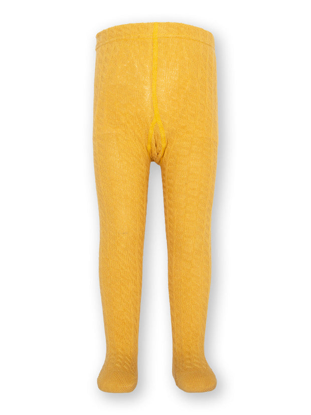 Cable tights ochre