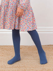 Cable tights navy