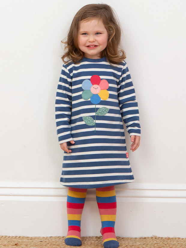Stripy tights rose pink