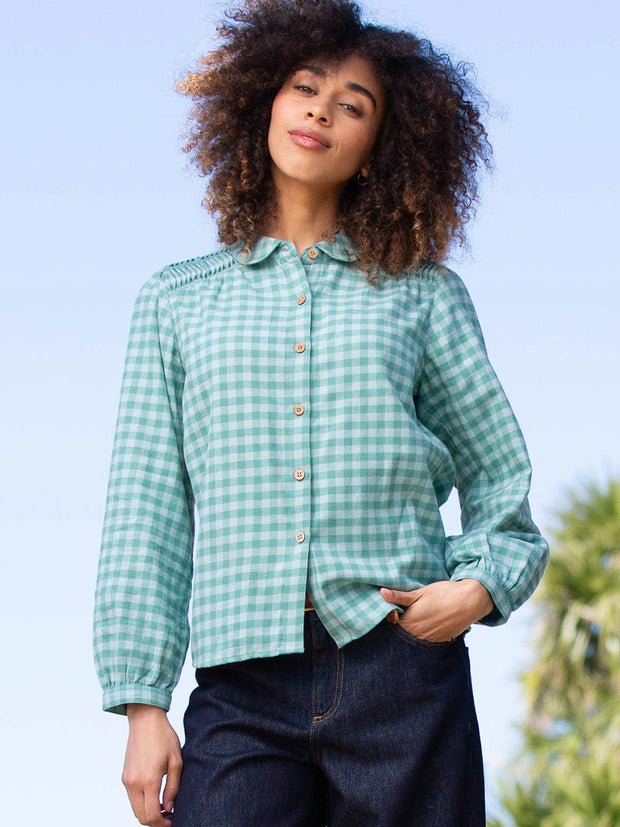 Marshwood flannel check blouse