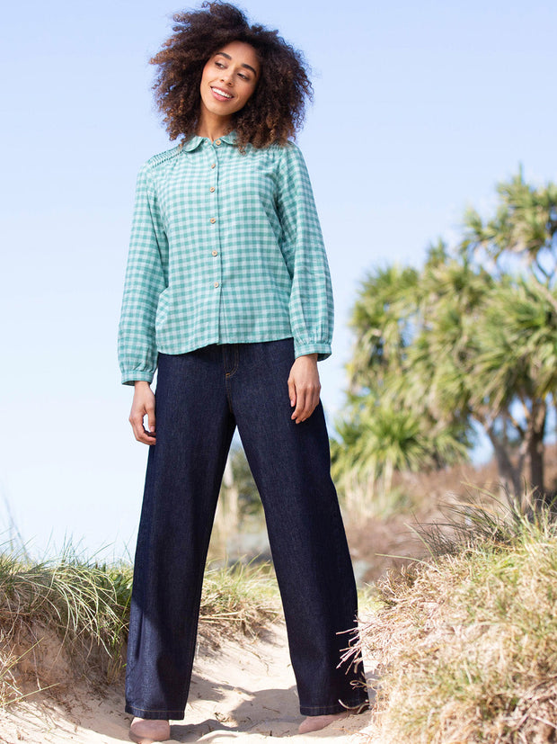Marshwood flannel check blouse