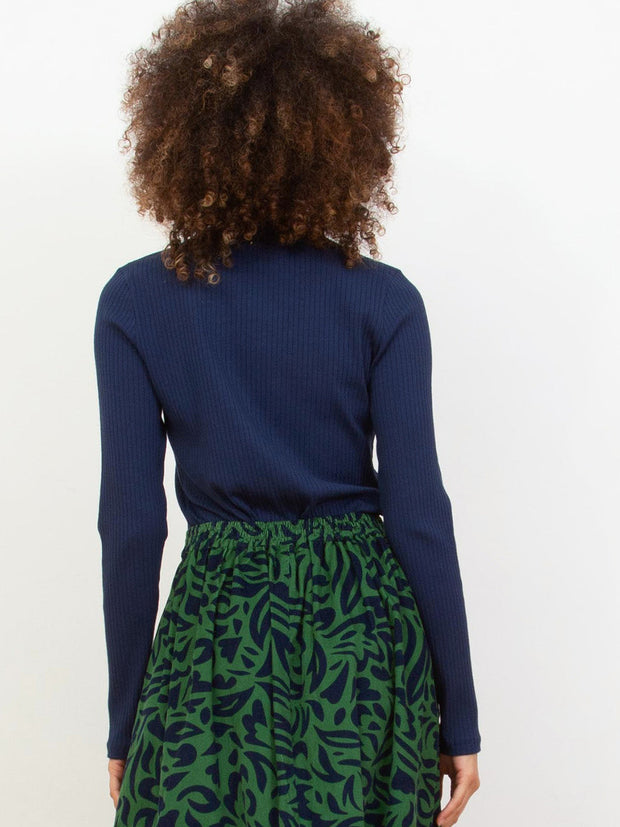Bagber turtle neck jersey top midnight