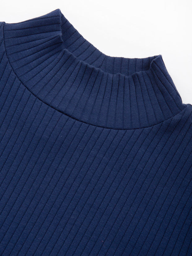 Bagber turtle neck jersey top midnight