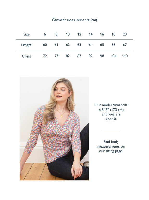 Cheselbourne 3/4 sleeve jersey top