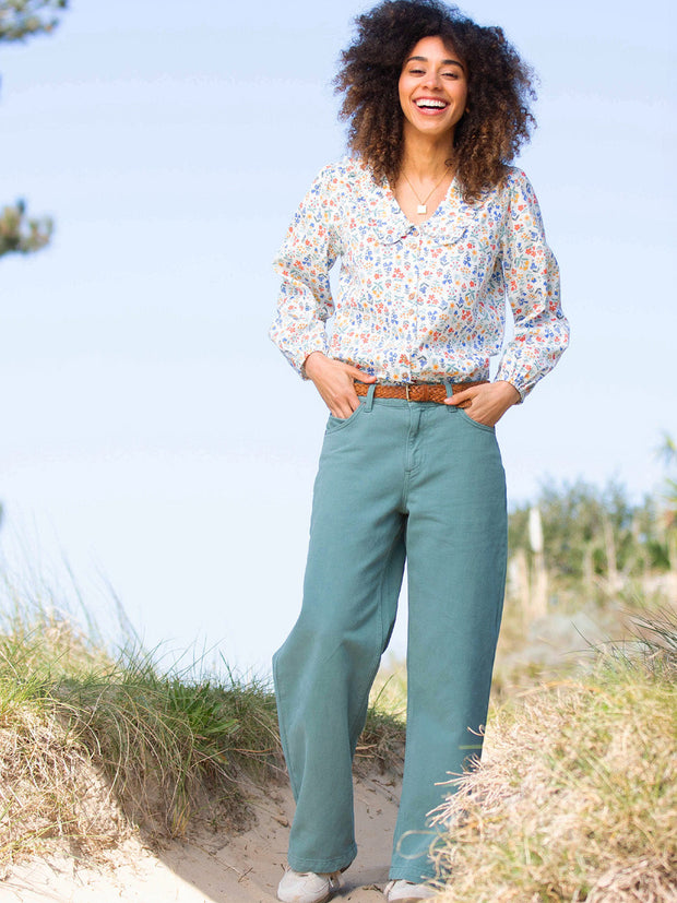 Crendell dolly collar twill blouse