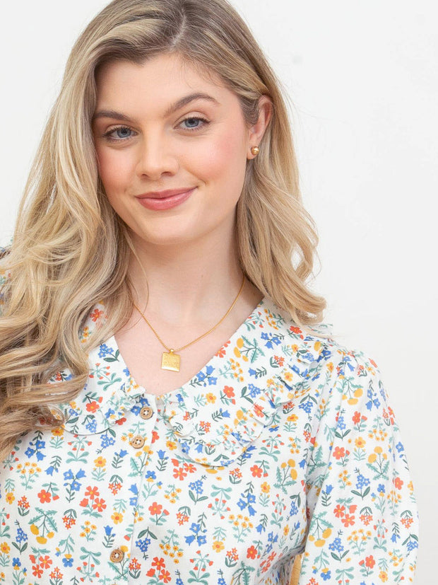 Crendell dolly collar twill blouse
